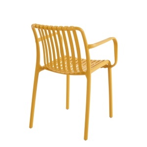SCAUN PENTRU EXTERIOR/INTERIOR STRIPS ARM, GALBEN, DIN POLIPROPILENA, STIL MODERN MINIMALIST - Img 5