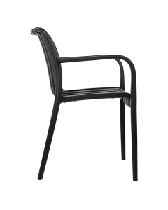 SCAUN PENTRU EXTERIOR/INTERIOR STRIPS, NEGRU, DIN POLIPROPILENA, STIL MODERN MINIMALIST - Img 2
