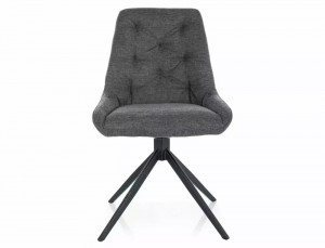 SCAUN PIVOTANT ASTI, GRI INCHIS 18/NEGRU MAT, TAPITERIE DIN STOFA BREGO SI PICIOARE DIN METAL, STIL MODERN - Img 2