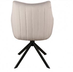 SCAUN PIVOTANT AZALIA, GRI DESCHIS BLUVEL 03/NEGRU MAT, TAPITERIE DIN CATIFEA SI PICIOARE DIN METAL, STIL MODERN - Img 4