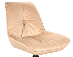 SCAUN PIVOTANT BOOGIE I, BEJ BLUVEL 28/NEGRU MAT, TAPITERIE DIN CATIFEA SI PICIOARE DIN METAL, STIL MODERN - Img 3