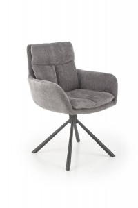 SCAUN PIVOTANT K495, GRI/NEGRU, TAPITERIE DIN STOFA SI PICIOARE DIN METAL, STIL MODERN