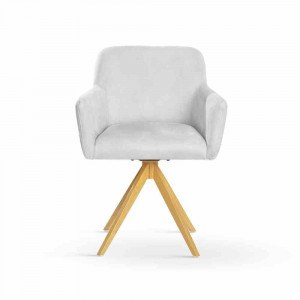 SCAUN PIVOTANT MAKSIMA 2, ARGINTIU/STEJAR, STIL MODERN - Img 3
