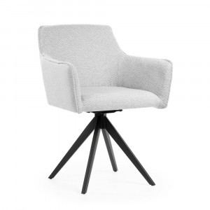 SCAUN PIVOTANT MAKSIMA, ARGINTIU/NEGRU, STIL MODERN