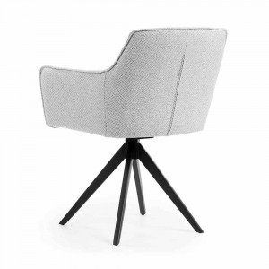 SCAUN PIVOTANT MAKSIMA, ARGINTIU/NEGRU, STIL MODERN - Img 2