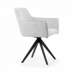 SCAUN PIVOTANT MAKSIMA, ARGINTIU/NEGRU, STIL MODERN - Img 6