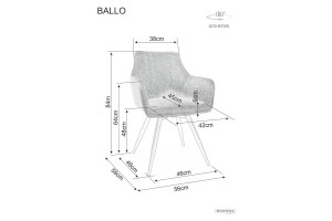 SCAUN PIVOTANT MANGO, OLIVE BLUVEL 77/NEGRU MAT, TAPITERIE DIN CATIFEA SI PICIOARE DIN METAL, STIL MODERN - Img 6