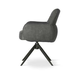 SCAUN PIVOTANT MATERO, ANTRACIT/NEGRU BULL 67, CONFECTIONAT DIN TAPITERIE DIN TEXTIL SI PICIOARE DIN METAL, STIL MODERN - Img 3