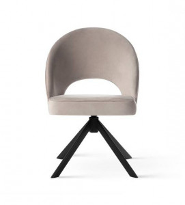 SCAUN PIVOTANT PONTE TWIST, BEJ/NEGRU, TAPITERIE DIN CATIFEA SI PICIOARE DIN METAL,STIL MODERN - Img 2