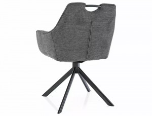 SCAUN PIVOTANT REMO, GRI INCHIS 18/NEGRU MAT, TAPITERIE DIN STOFA BREGO SI PICIOARE DIN METAL, STIL MODERN - Img 3
