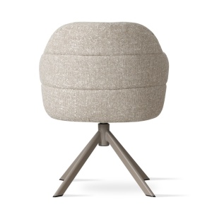 SCAUN PIVOTANT TAYLOR, CONFECTIONAT DIN METAL, SPUMA, ARCURI SI TEXTIL, BEJ/TAUPE MAT, STIL MODERN - Img 4