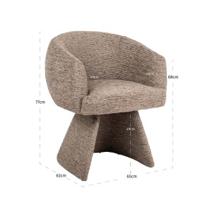 SCAUN ROTATIV 180 DE GRADE, QUIRIRO MOCCA LINEAR, 214146, CONFECTIONAT DIN POLIESTER, METAL SI SPUMA, MARO MOCA, STIL MODERN - Img 5