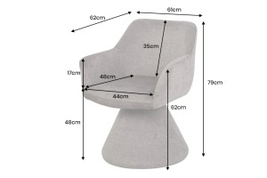 SCAUN ROTATIV, AMBIENTO, REALIZAT DIN MATERIAL TEXTIL, CULOARE MARO/GRI, ARTIM GROUP SELECTION - Img 5
