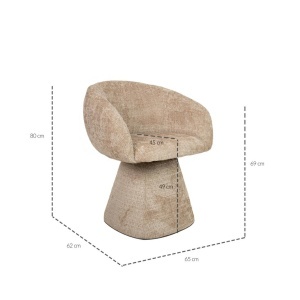 SCAUN ROTATIV BEJ, CONFECTIONAT DIN TAPITERIE DIN TEXTIL, SPUMA SI METAL, STIL MODERN - Img 10