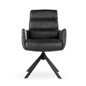 SCAUN ROTATIV CIPHER ANTRACIT/NEGRU/BULL67, TAPITERIE DIN PIELE ECOLOGICA, SPUMA, ARCURI SI METAL, STIL MODERN - Img 2