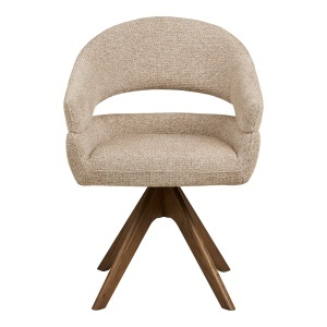 SCAUN ROTATIV DOVER, DIN LEMN SI TEXTIL, CULOARE NISIPIU, HOUSE NORDIC - Img 3