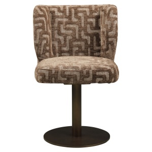 SCAUN ROTATIV FIONA, DIN METAL, LEMN SI TEXTIL, DE CULOARE MARO, DESIGN MODERN - Img 8