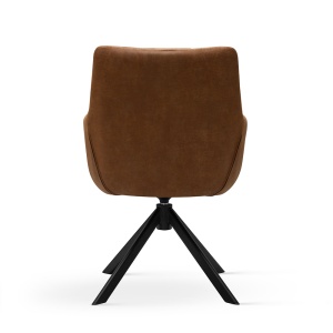 SCAUN ROTATIV MIRAGE CAMEL/NEGRU/BULL09, TAPITERIE DIN TEXTIL, SPUMA, ARCURI SI METAL, STIL MODERN - Img 3