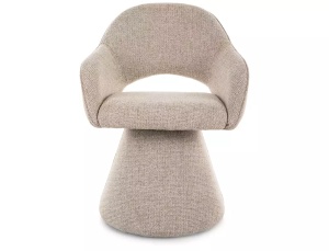 SCAUN ROTATIV, RIKU NOELLE, BEJ 30/NEGRU, TAPITERIE DIN TEXTIL, STIL MODERN - Img 3