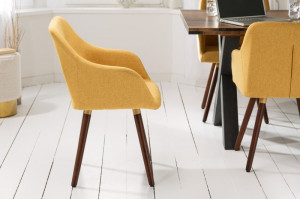 SCAUN SCANDINAVIA, TEXTIL SI PICIOARE DIN LEMN MASIV - Img 3