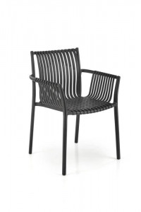 SCAUN TERASA K492, NEGRU, DIN POLIPROPILENA , STIL MODERN, SUPRAPOZABIL