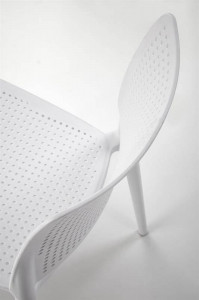 SCAUN TERASA K514, ALB, DIN POLIPROPILENA , STIL MODERN, SUPRAPOZABIL - Img 3