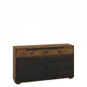 SERVANTA SHELVE 09 DIN PLACI LAMINATE DE CALITATE CU 2 USI SI 4 SERTARE CULOARE STEJAR - Img 2