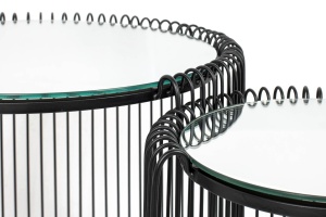 SET 2 MASUTE DE CAFEA WIRE DOBLE II, CONFECTIONATA DIN STICLA SI METAL, STIL MODERN - Img 2