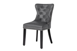 SET 2 SCAUNE, CASTLE CU MANER, DIN PIELE ECO DE CULOARE NEAGRA SI LEMN, ARTIM GROUP SELECTION - Img 2