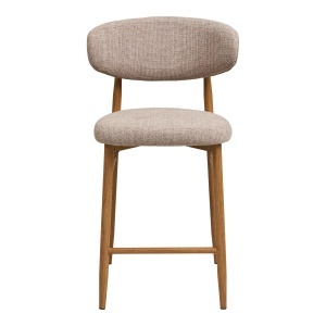 SET 2 SCAUNE DE BAR LEVANTO, DIN METAL SI TEXTIL, CULOARE BEJ, HOUSE NORDIC - Img 3