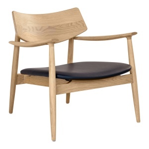 SET 2 SCAUNE DE RELAXARE OLVERA, DIN LEMN SI PIELE ECO, CULOARE NATUR/NEGRU, HOUSE NORDIC