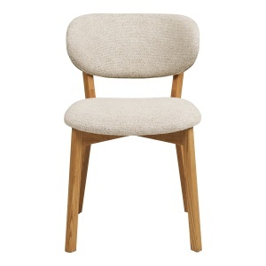 SET 2 SCAUNE DE SUFRAGERIE DUNKIRK, DIN LEMN SI TEXTIL, CULOARE NATUR/BEJ, HOUSE NORDIC - Img 3