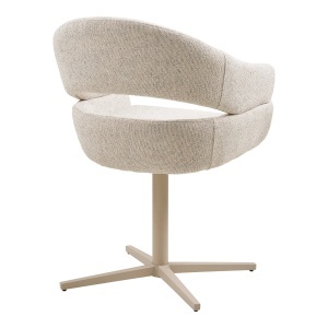 SET 2 SCAUNE DE SUFRAGERIE ROTATIVE DOVER, DIN METAL SI TEXTIL, CULOARE BEJ, HOUSE NORDIC - Img 5
