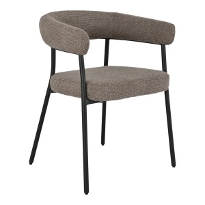 SET 2 SCAUNE DE SUFRAGERIE TRIVIO, DIN METAL SI TEXTIL, CULOARE MARO/NEGRU, HOUSE NORDIC