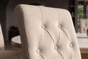 SET 2 SCAUNE DINING CASA, CU PICIOARE DIN LEMN SI TEXTIL, STIL IN, CULOARE BEJ - Img 5
