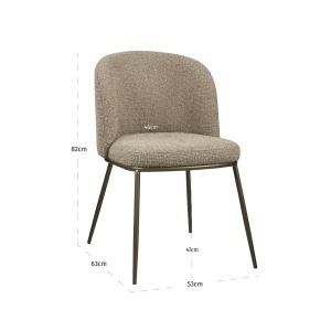 SET 2 SCAUNE DINING, ELVI, REALIZAT DIN METAL SI TEXTIL IGNIFUG, CULOARE CAPPUCCINO, DESIGN DEOSEBIT, RICHMOND INTERIORS - Img 4