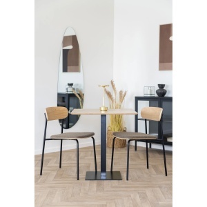SET 2 SCAUNE DINING ESTEPONA, SUPRAPOZABIL, DIN METAL, FURNIR SI TEXTIL, CULOARE NATUR/MARO, HOUSE NORDIC - Img 2