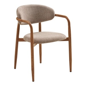 SET 2 SCAUNE DINING LEVANTO, DIN METAL SI TEXTIL, CULOARE NATUR/NISIPIU, HOUSE NORDIC
