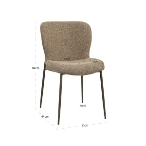 SET 2 SCAUNE DINING, ODARBY, REALIZAT DIN METAL SI TEXTIL IGNIFUG, CULOARE MARO, DESIGN DEOSEBIT, RICHMOND INTERIORS - Img 2
