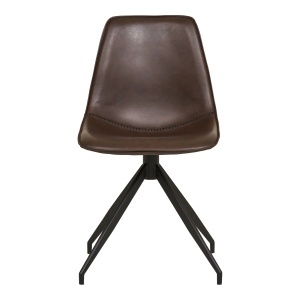 SET 2 SCAUNE DINING ROTATIVE MONACO, DIN METAL SI PIELE ECO, CULOARE MARO INCHIS/NEGRU, HOUSE NORDIC - Img 3