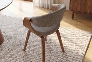 SET 2 SCAUNE ORGANIC, DIN LEMN SI TEXTIL, CULOARE GRI, INVICTA INTERIOR - Img 8