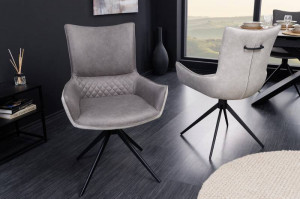 SET 2 SCAUNE ROTATIVE, ALPINE, GRI DESCHIS/GRI/NEGRU, MODEL DEOSEBIT, ARTIM GROUP SELECTION - Img 3