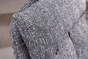 Set 2 Scaune rotative BIG GEORGE 360° cu revenire automată, husă din material textil structurat, gri, cadru din stejar - Img 10