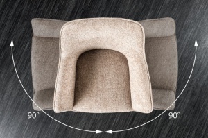 SET 2 SCAUNE ROTATIVE, VERONA, BEJ, METAL SI STOFA, DESIGN MODERN, ARTIM GROUP SELECTION - Img 8