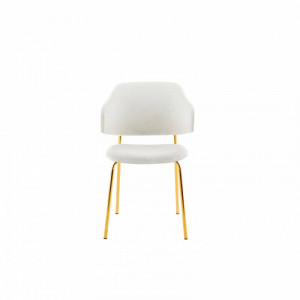 SET 2 SCAUNE TRACY , DIN MATERIAL PLUS ALB SI PICIOARE AURII, DESIGN INDUSTRIAL, ARTIM GROUP - Img 2
