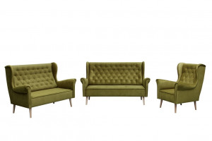 SET 3+2+1 CARMEN DIN STOFA VERDE DE CALITATE SUPERIOARA