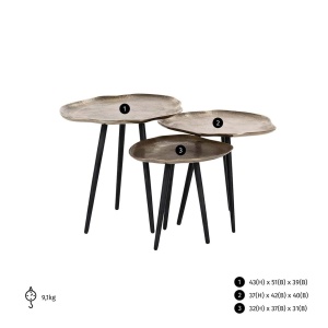 SET 3 MASUTE DE CAFEA VOLENTA, 210547, CONFECTIONATA DIN ALUMINIU, CULOAREA AURIU SAMPANIE, STIL MODERN - Img 3