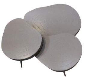 SET 3 MASUTE DE CAFEA ZEUS, 213428, CONFECTIONATE DIN METAL SI MDF, BEJ, STIL MODERN