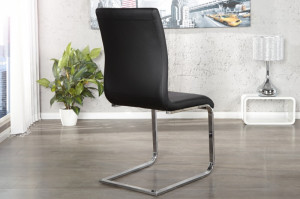 SET 4 SCAUNE DINING SAU BIROU NEGRE/CROM HAMPTON 22123 - DESIGN MODERN - Img 3