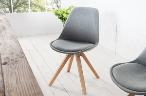SET 4 SCAUNE GRI/NATURAL SCANDINAVIA 36480 - DESIGN SCANDINAV - Img 4